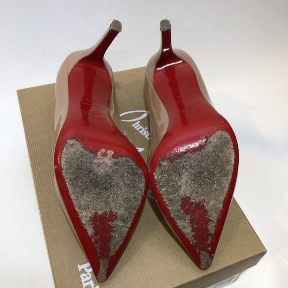 Christian Louboutin Women's 38.5 Heels Nude Pigalle 100mm - Picture 5 of 10